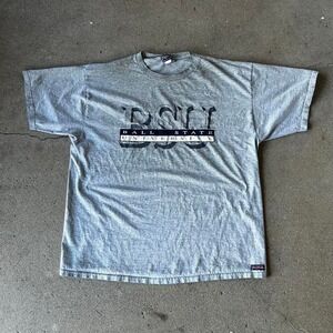 Vintage 90s Ball state university grey graphic college tee Shirt tshirt